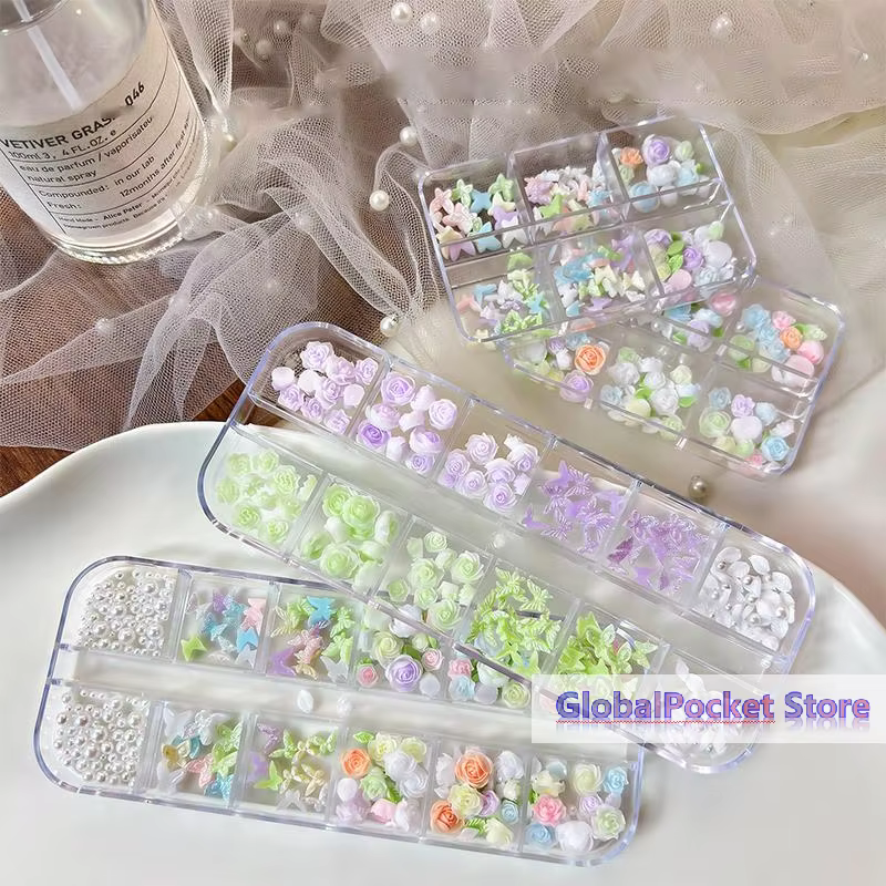 6/12 Grilles de breloques 3D pour nail art