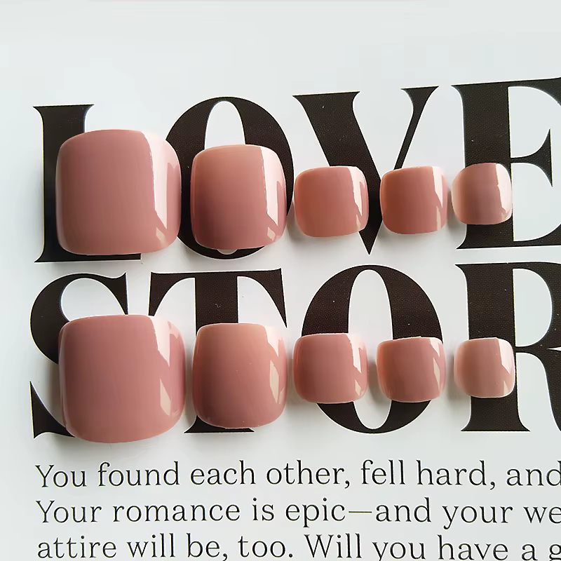 Faux ongles à couverture complète rose chair