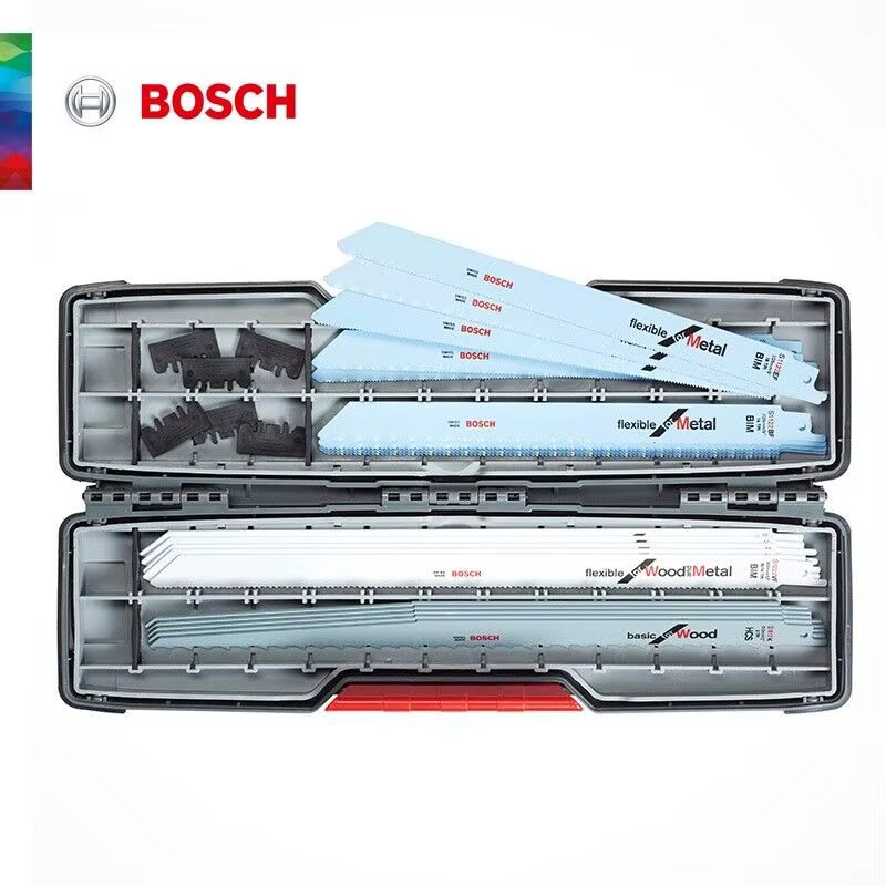 Boîte de rangement Bosch pour outils domestiques, accessoires de scie sabre, embouts de perceuse et lames de scie sabre