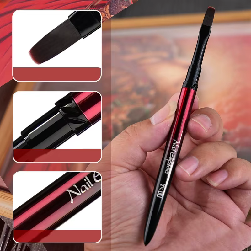 Brosse pour Nail Art, manche en métal