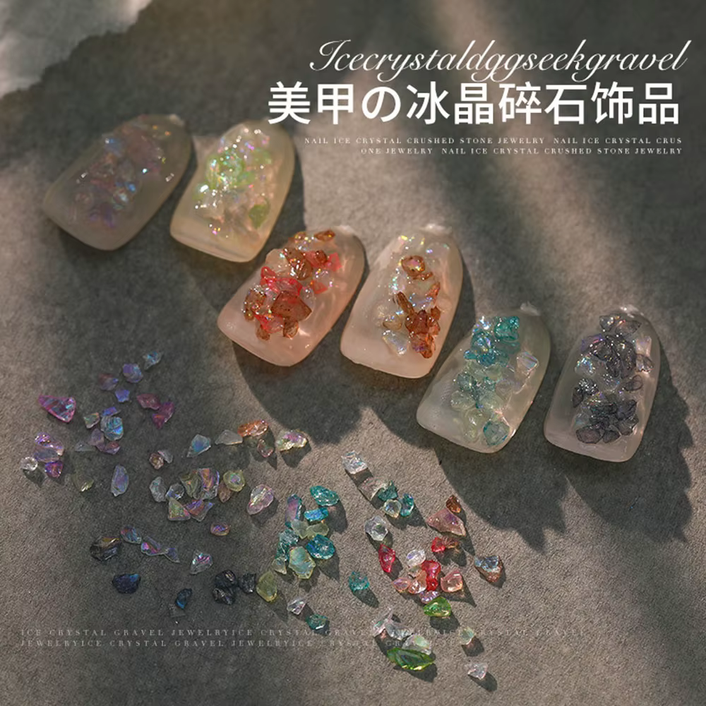 1 Bouteille de Breloques en Clip Naturel pour Nail Art