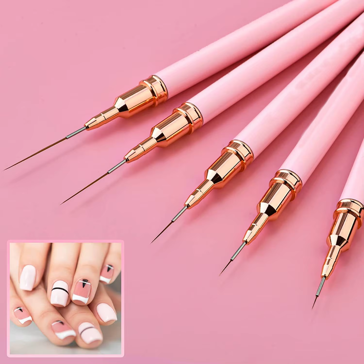 Ensemble de 5 pinceaux professionnels pour ongles