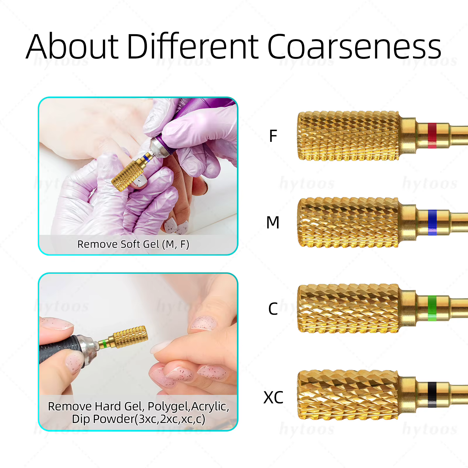 HYTOOS Embouts de ponceuse à ongles professionnels en titane anti-poussière