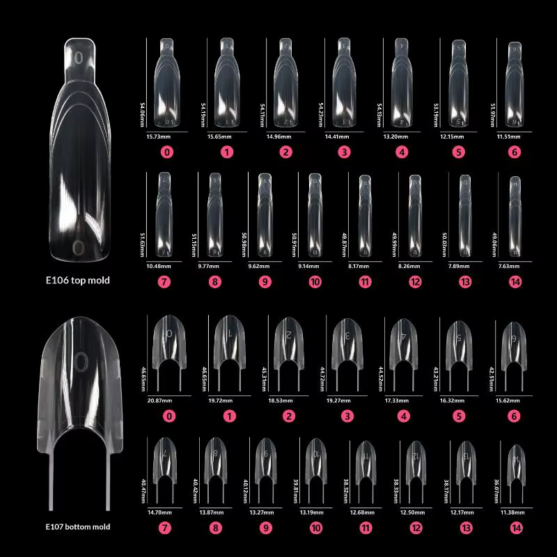 1 Boîte de gabarits à ongles double pour extension rapide