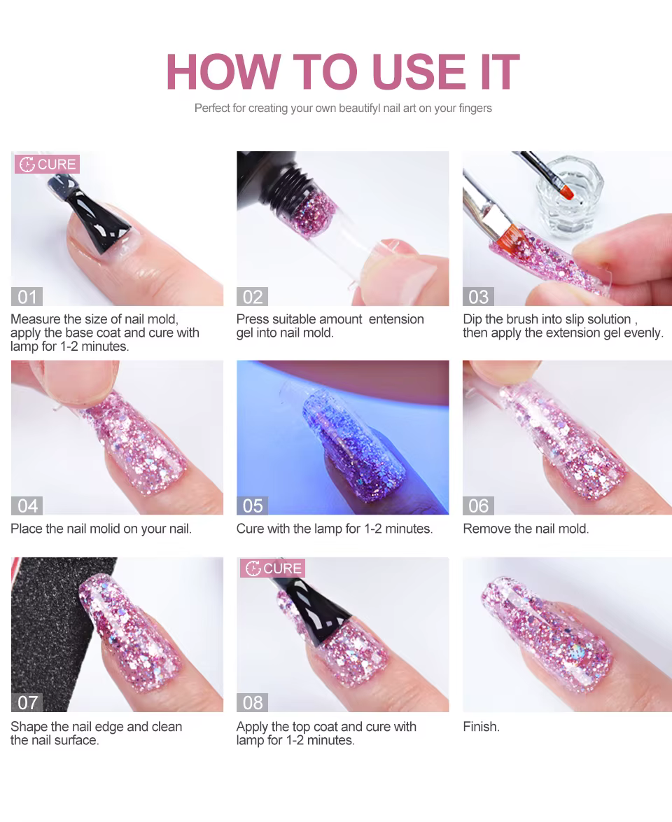 Kit de Nail Art LIMEGIRL : Gel Poly Extension