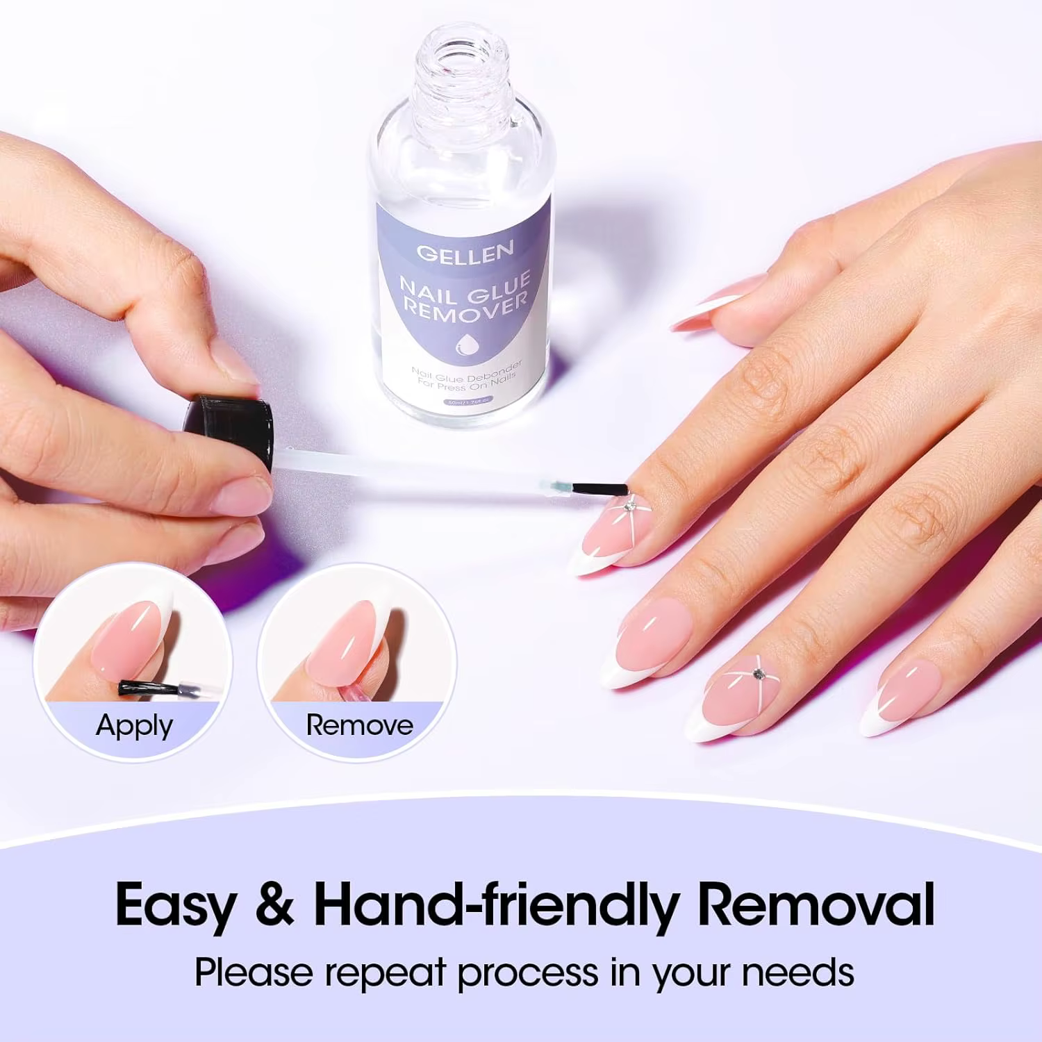 GELLEN 50ml Dissolvant de colle à ongles sans acétone