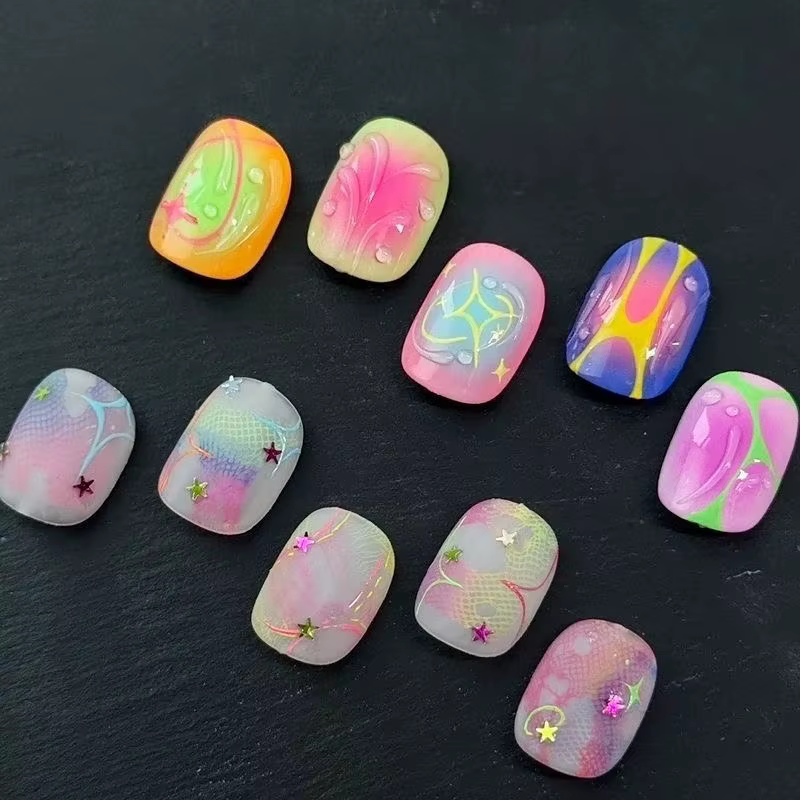 Vernis à ongles en gel solide fluorescent Y2K 12 couleurs