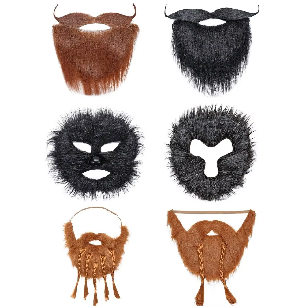 Barbe artificielle réaliste, fausse barbe amusante et vive pour Halloween, fausse moustache, barbe tressée de Viking sauvage et mignonne, accessoires de cosplay, décoration