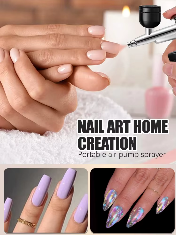 Aérographe pour ongles avec compresseur portable pour nail art et peinture sur gâteaux