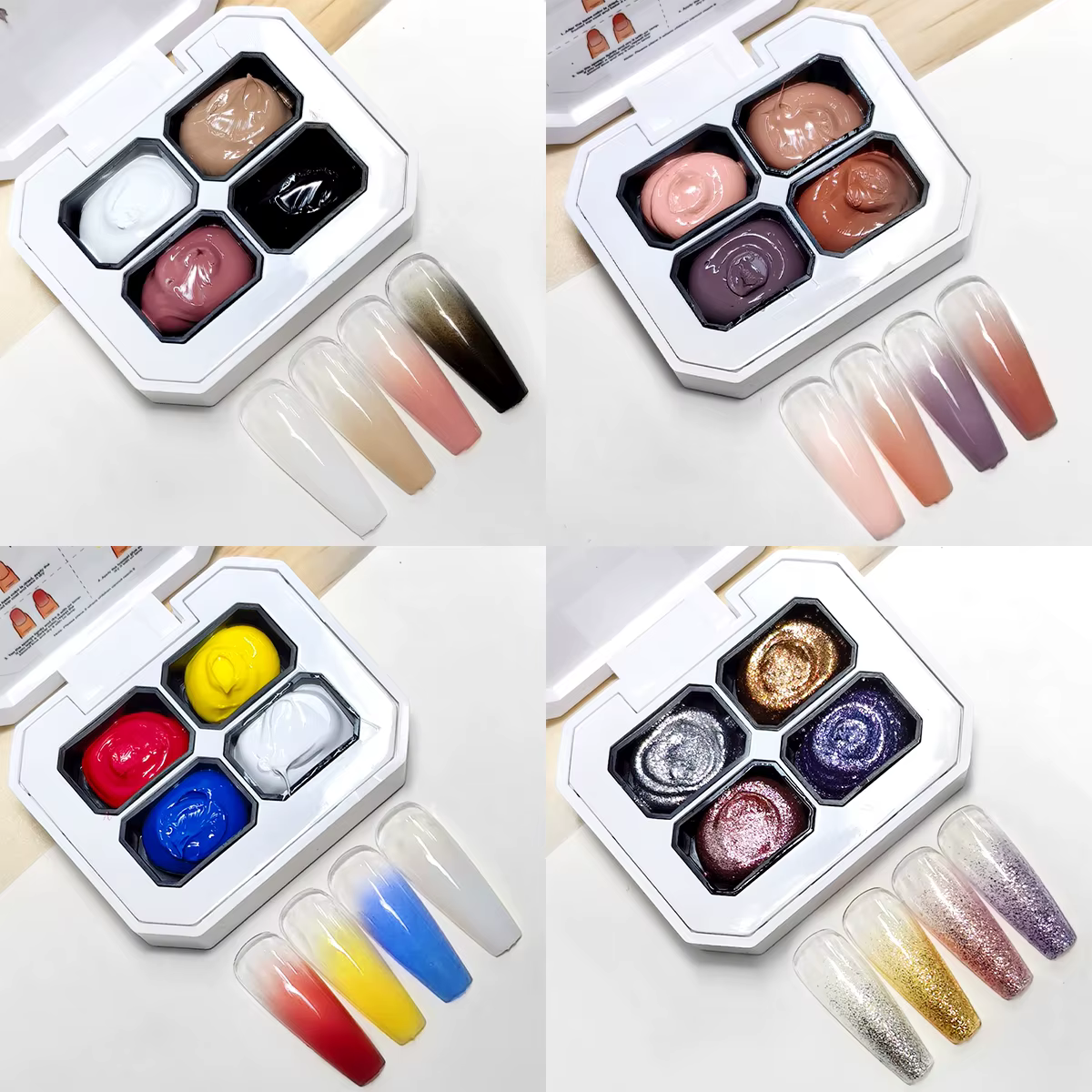 LIMEGIRL Gel de Peinture Dégradé 4 Couleurs pour Nail Art