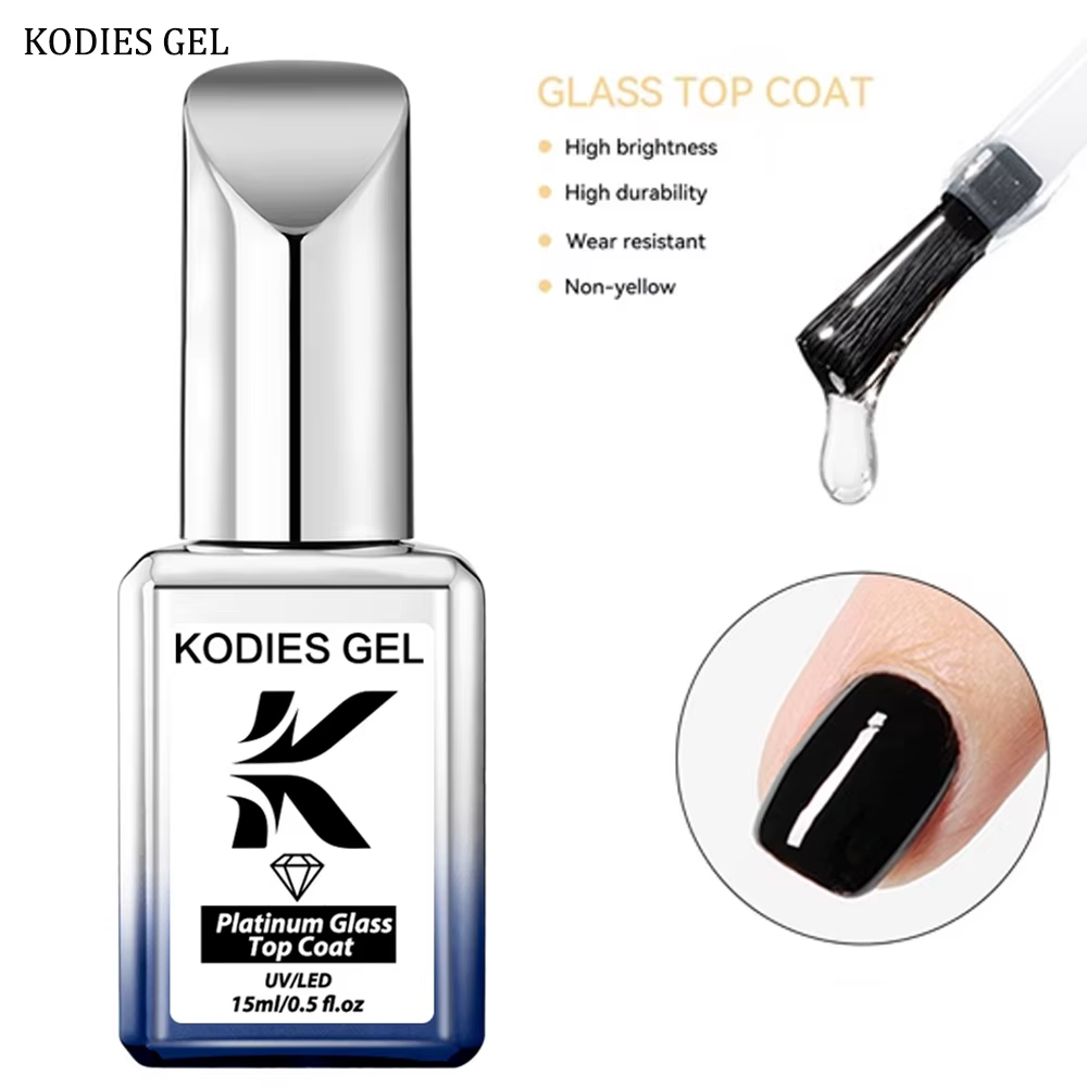 KODIES GEL verre couche de finition Super brillant Gel Vernis à ongles