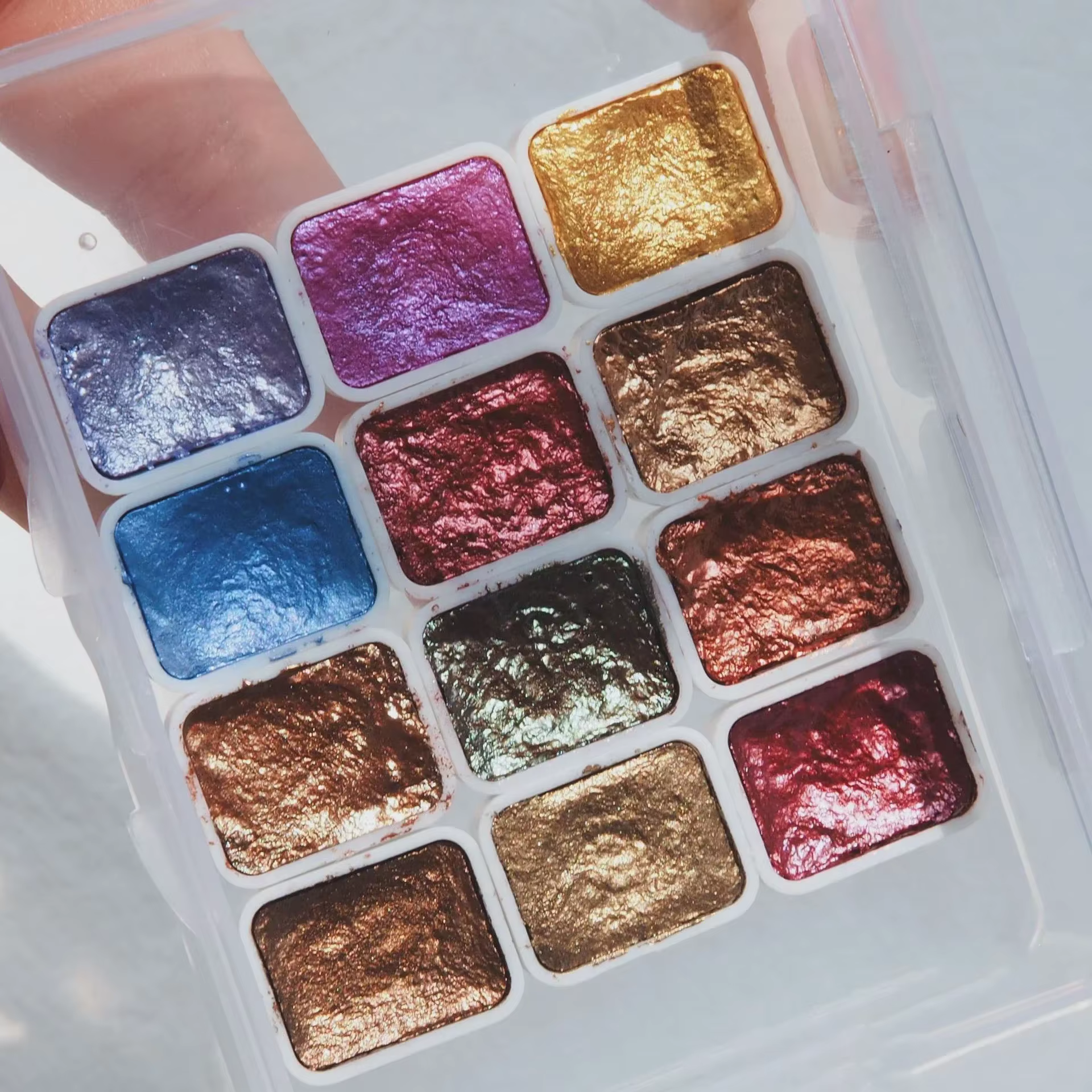 Ongles solide Pigment Nail Art décor aquarelle manucure peinture métallique dessiner Chrome paillettes poudre fleurs