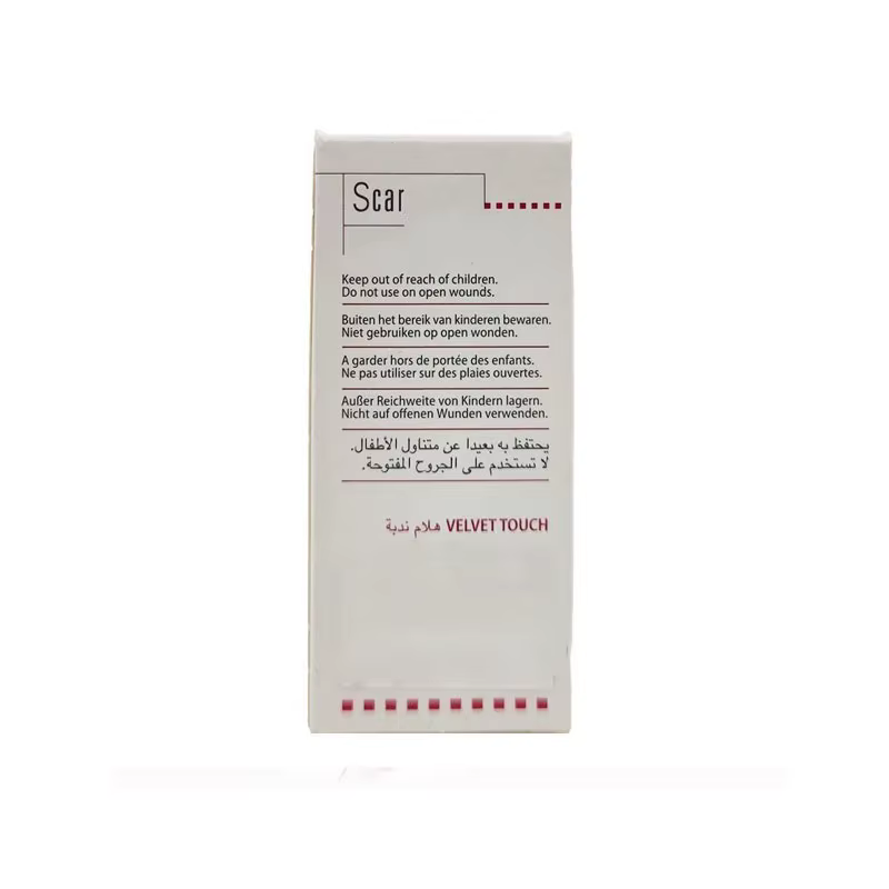 Gel cicatrisant au silicone Velvet Touch 15g, adoucissant et éclaircissant, améliore l'apparence des cicatrices