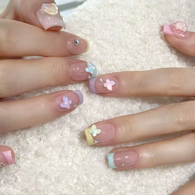 100 pièces fond pointu symphonie moka cristal Nail Art
