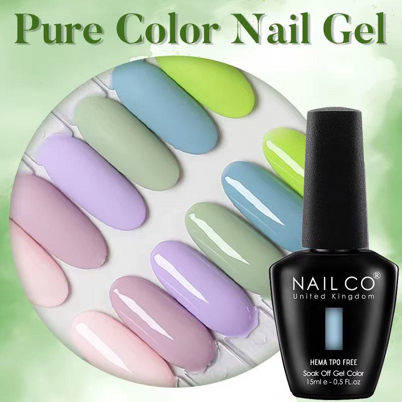 NAILCO 15ml Vernis à Ongles Gel Semi-Permanent Hema-Free Printemps-Été UV pour Manucure et Nail Art