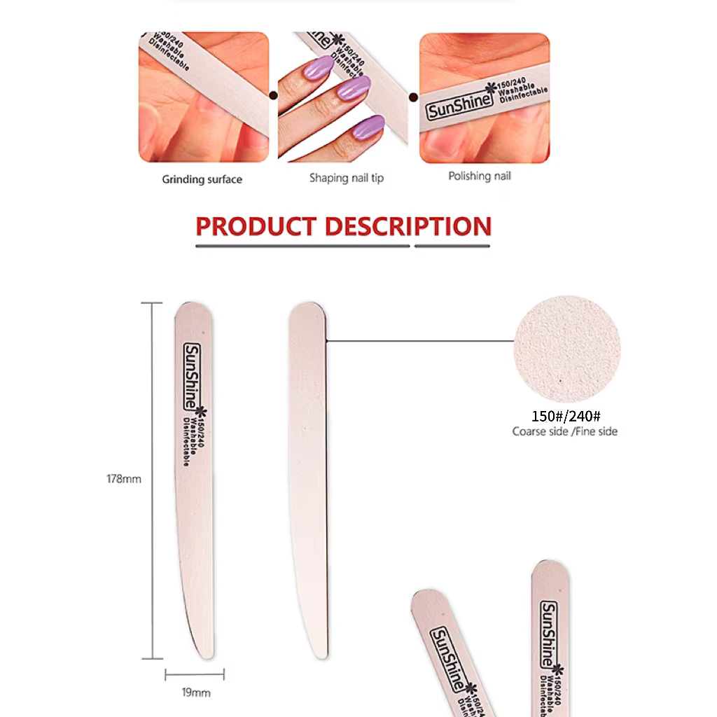 50 pcs/lot limes à ongles en bois blanc 150/240 manucure pédicure soin Nail Art pour UV Gel vernis tampon blocs outil