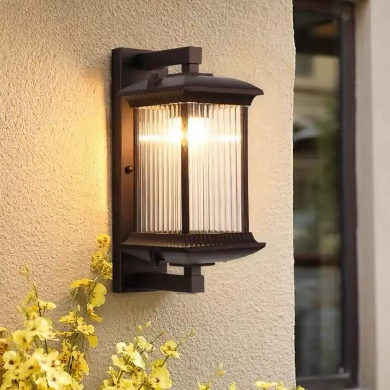 Applique murale moderne de style chinois pour villa, idéale pour couloir extérieur, jardin, cour, balcon