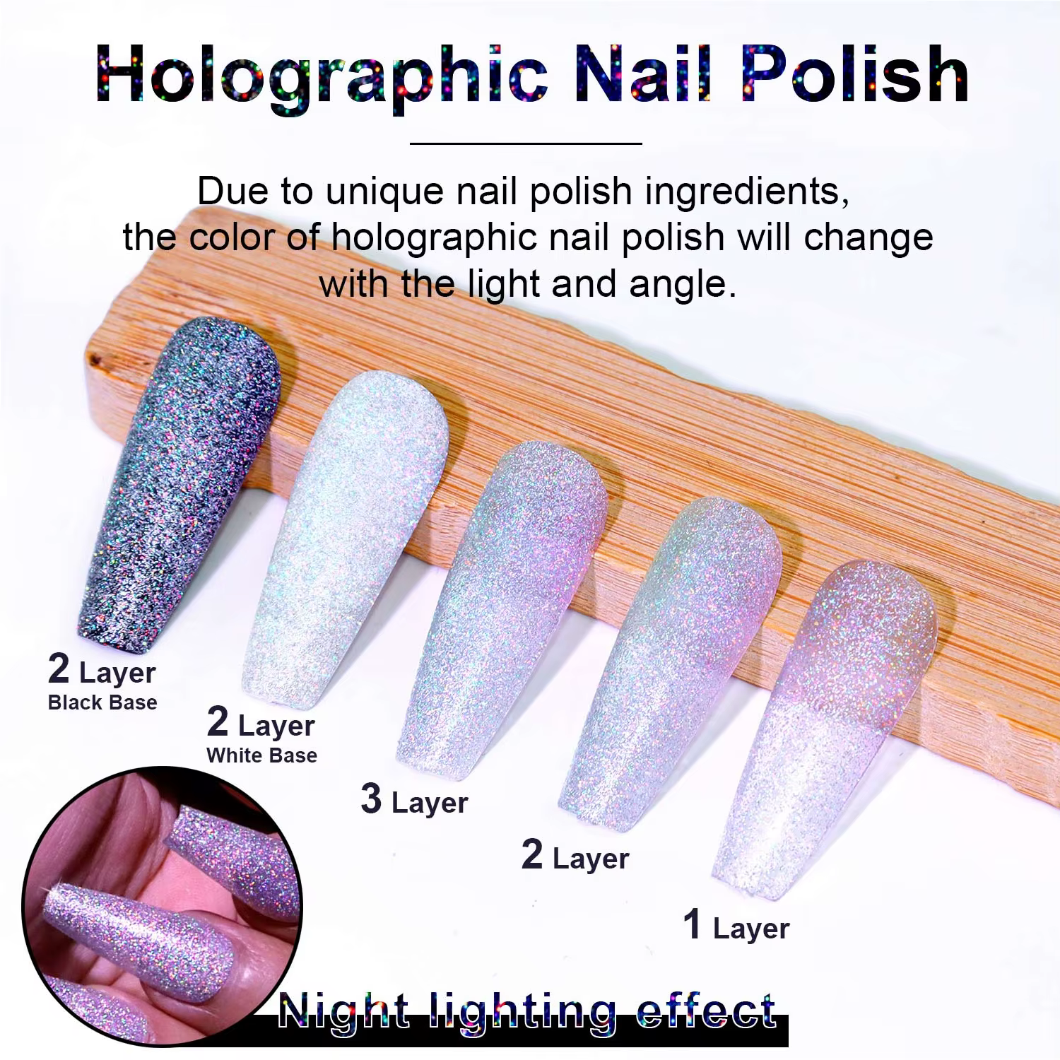 Vernis à ongles holographique de 8ml
