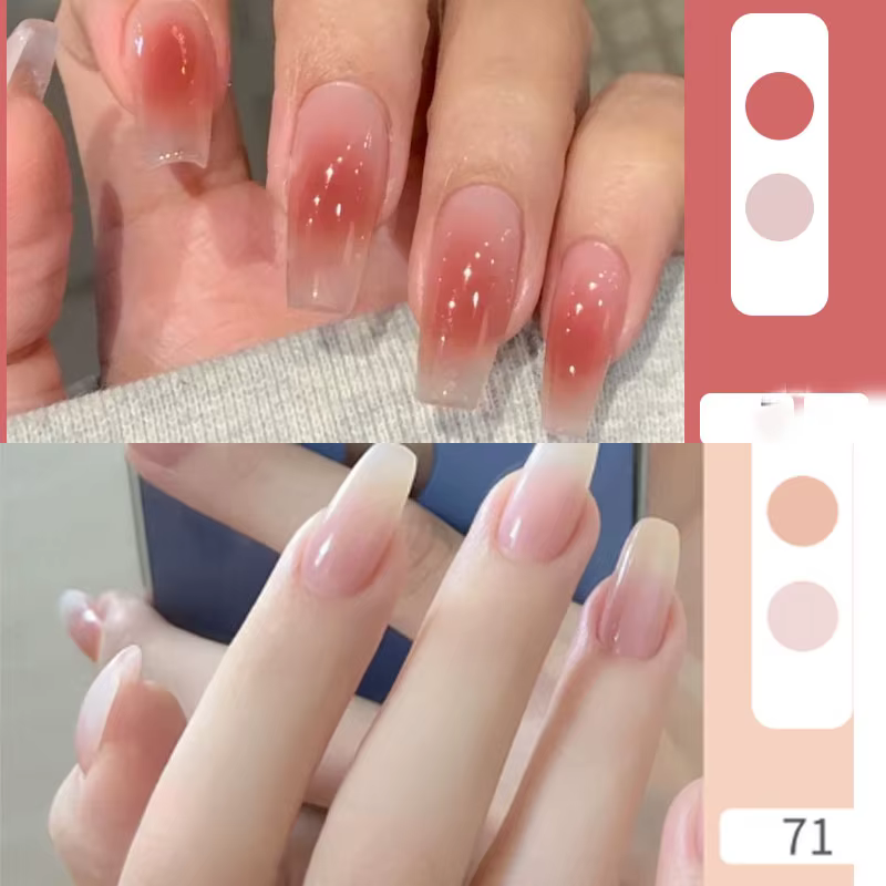 Ensemble de faux ongles à couverture complète avec autocollants en MSI