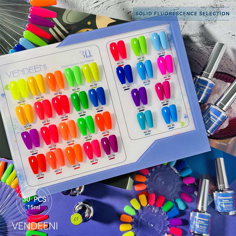 Verhéritage à Ongles Fluorescent en Gel Néon Semi Continu