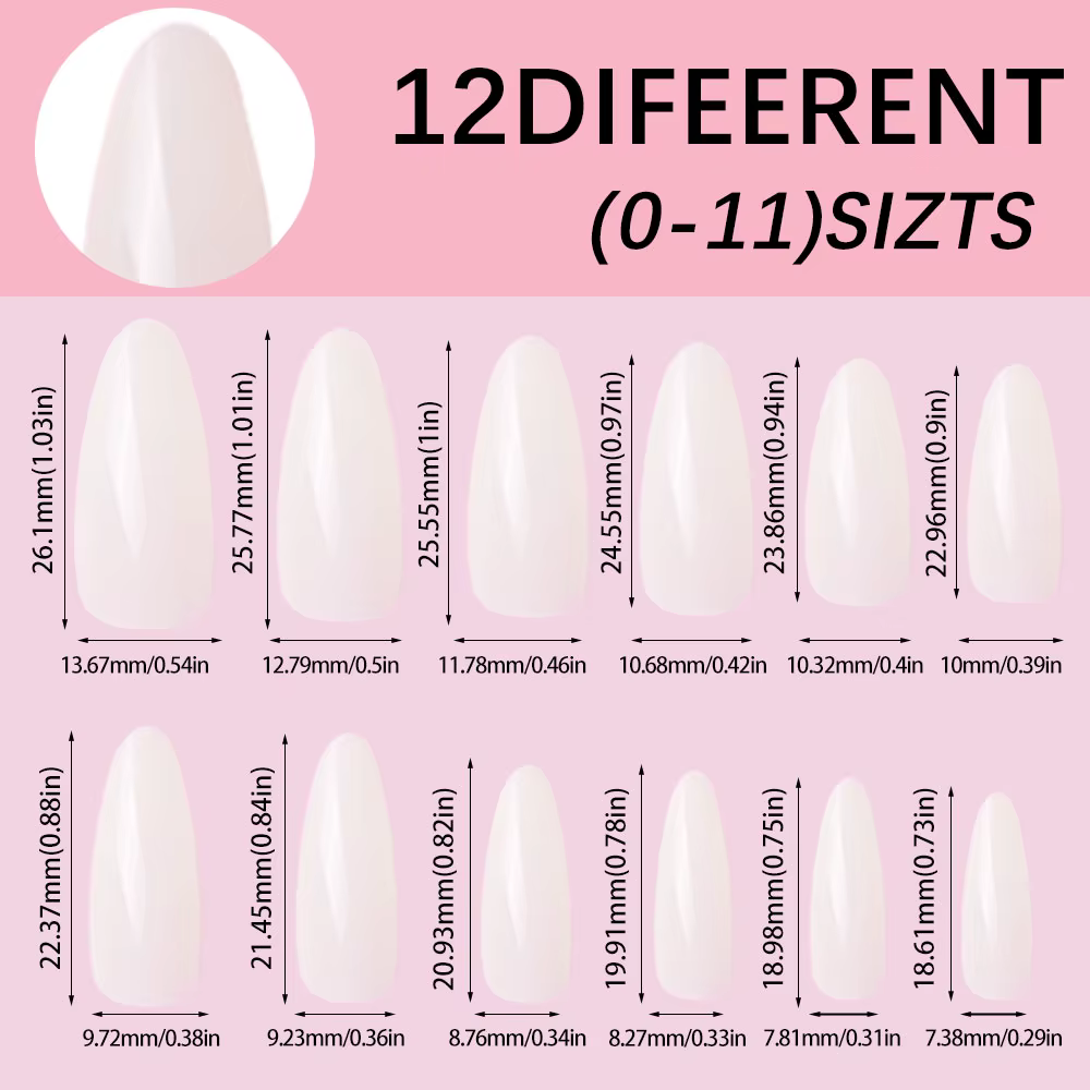 120 pièces blanc laiteux moyen amande Gel faux ongles naturel Simple brillant pur