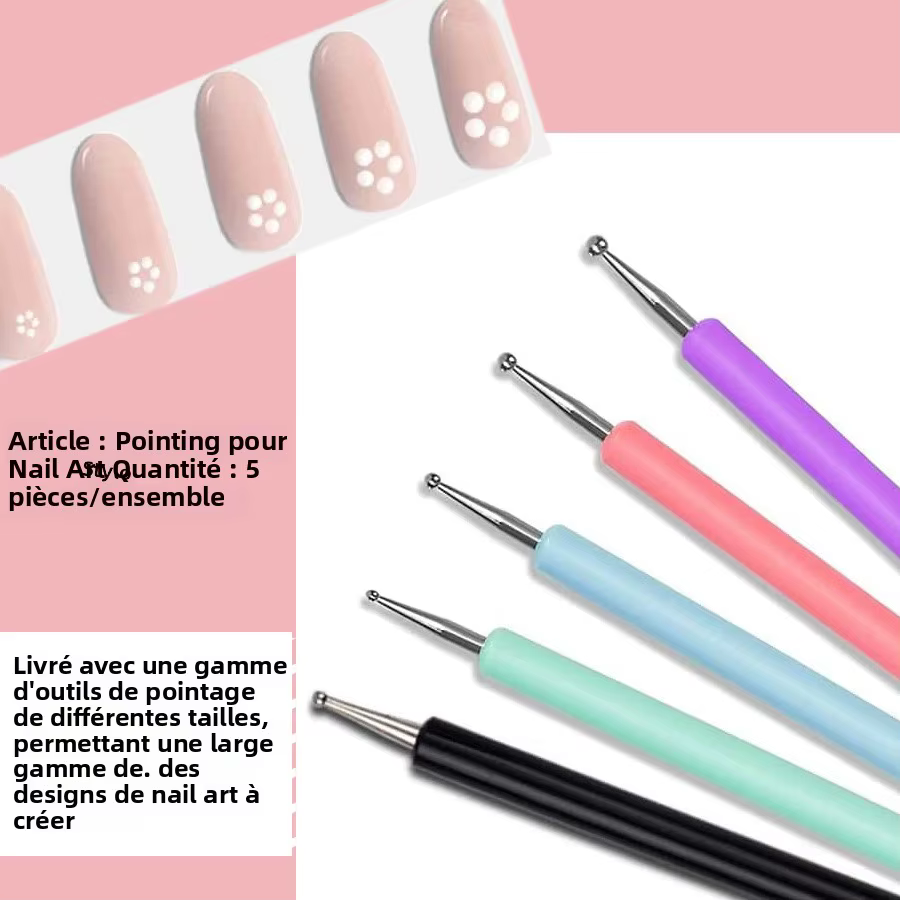 Outils de pointage pour Nail Art à double extrémité