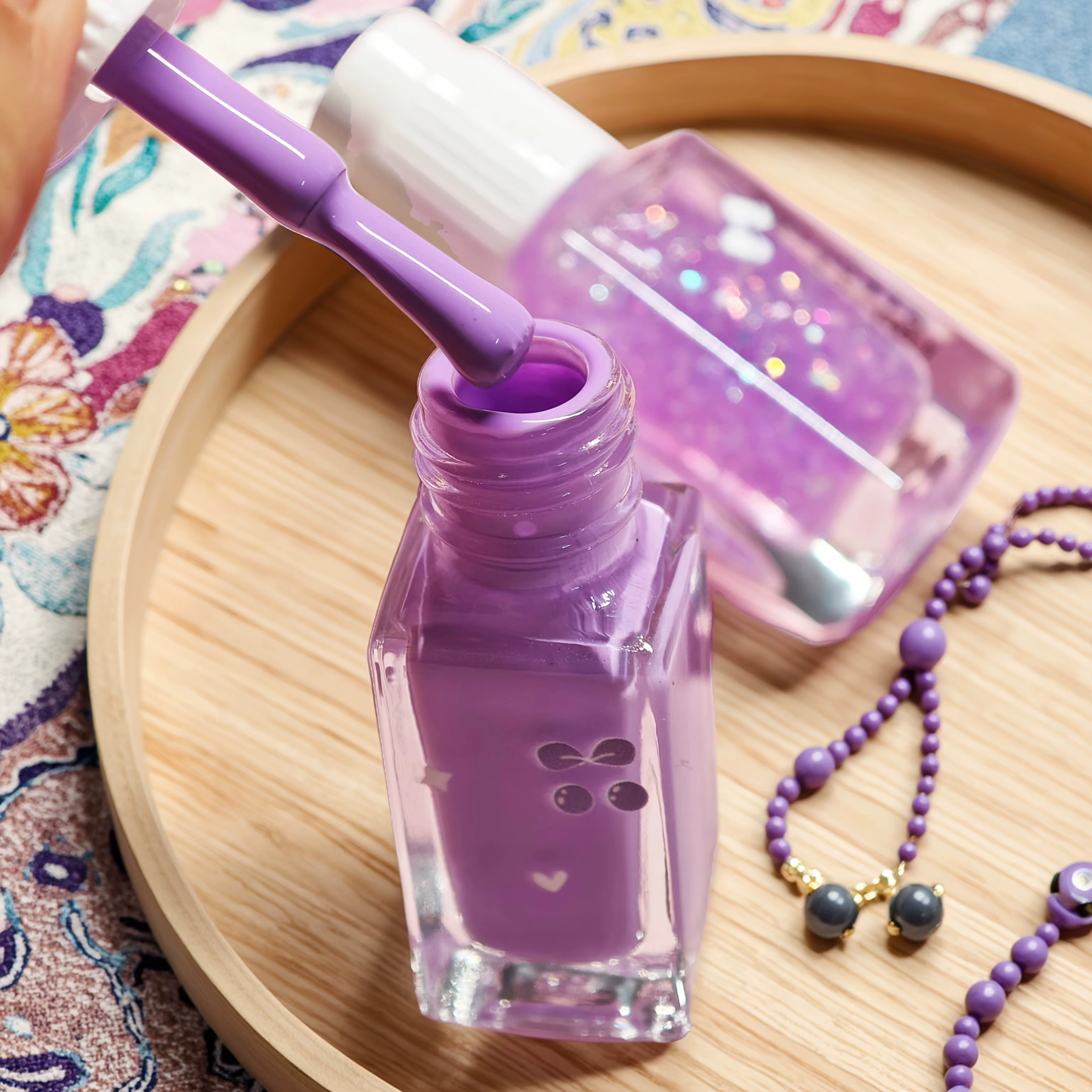 S04 violet fille cadeau de fée ensemble de 2 bouteilles vernis à ongles sans cuisson séchage rapide pelable à base