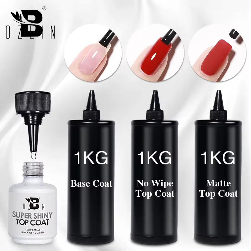 BOZLIN 250ml/500ml/1KG Super Brillant Top Coat Couleur Base Gel UV Mat Top
