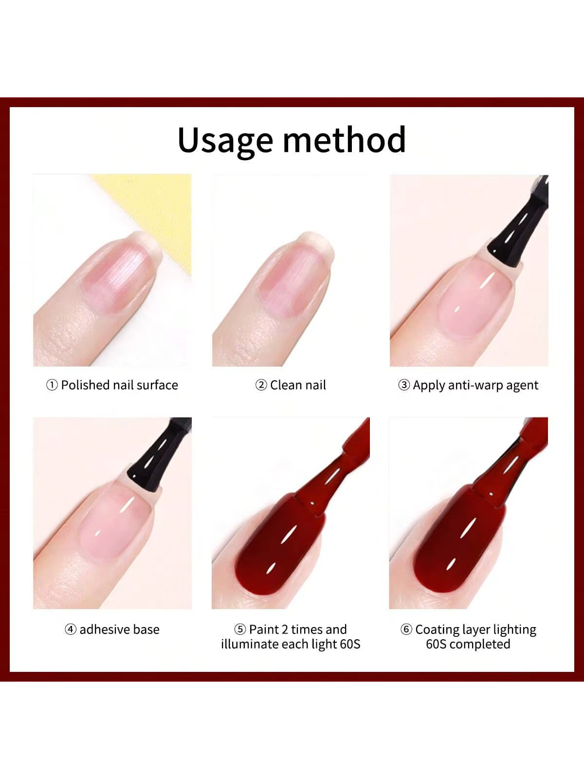 Lot de 1/5 vernis à ongles gel 10 ml