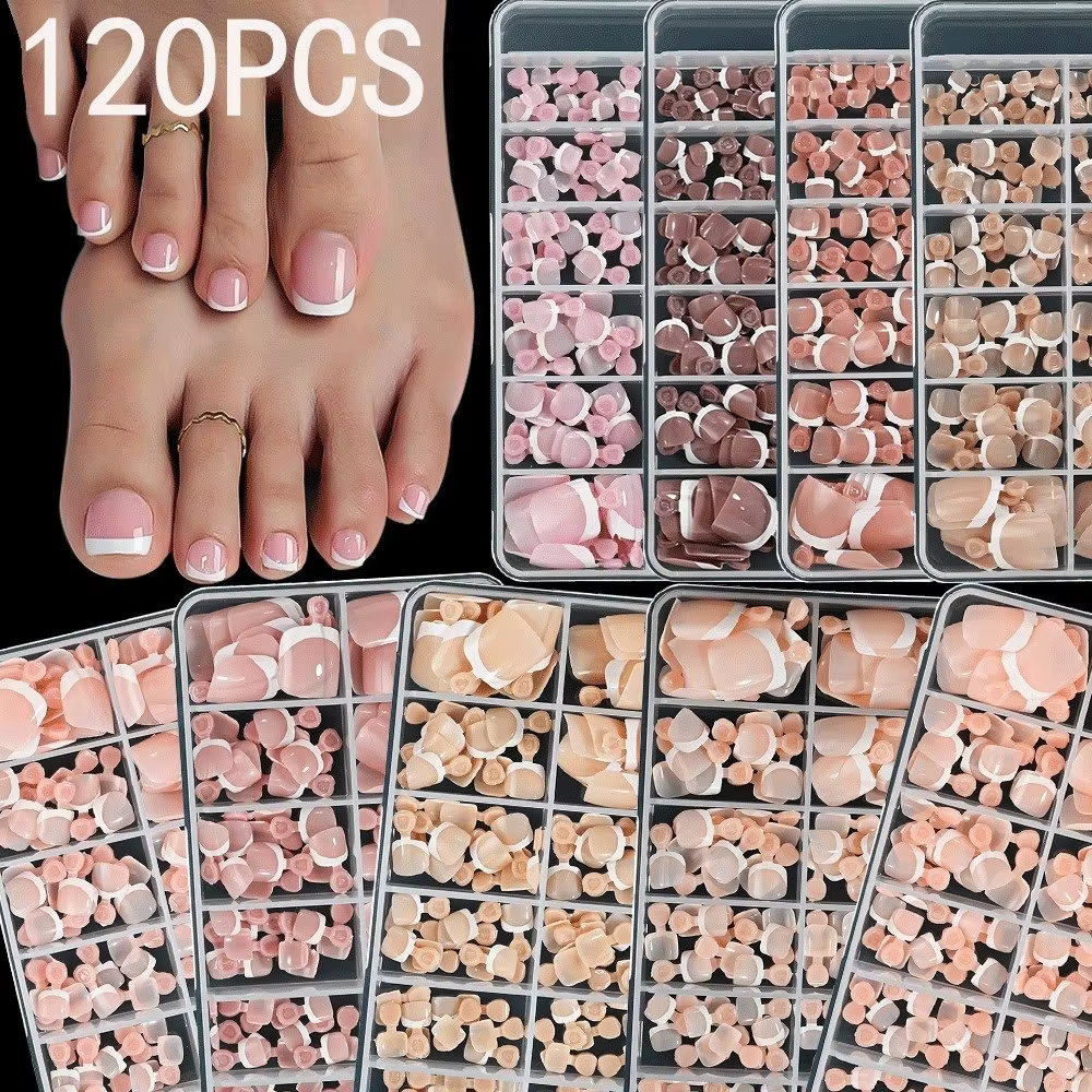 Lot de 120 faux ongles de luxe chic à bout français