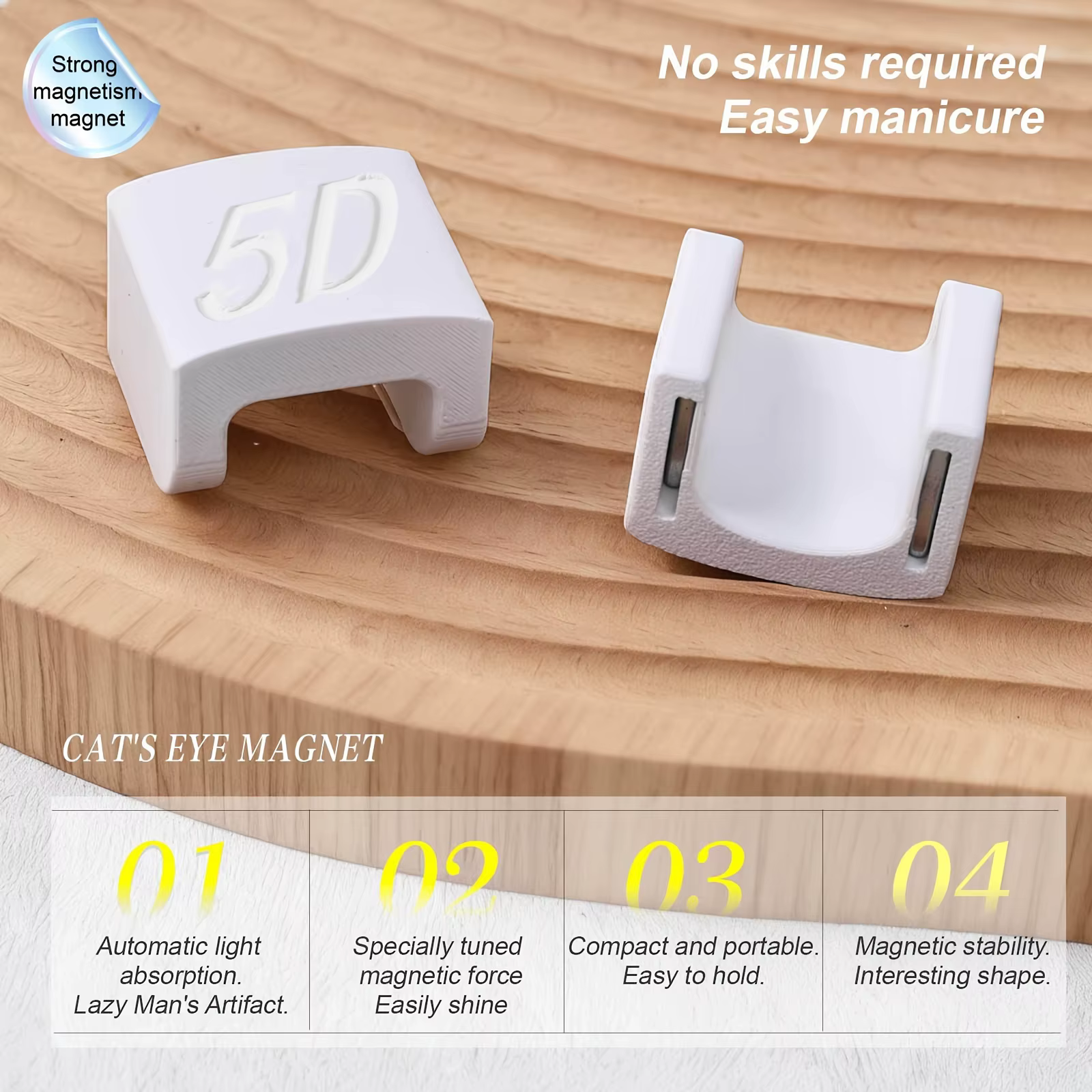 Aimant pour nail art | Outil pour œil de chat facile à utiliser pour les débutants