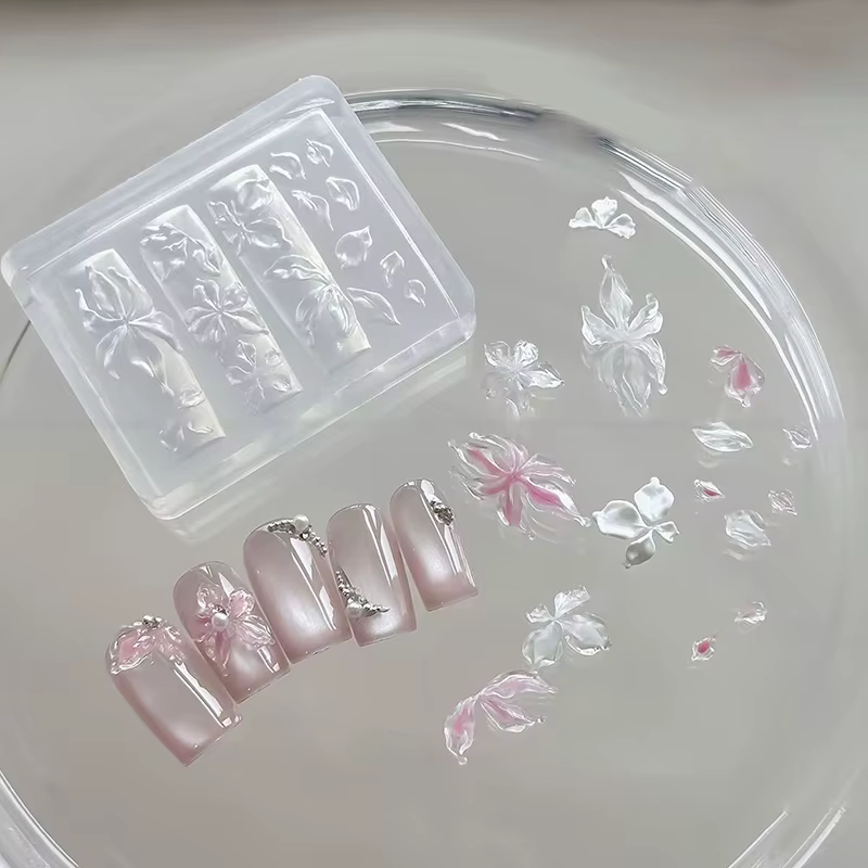 3D Lycoris Radiata fleur Silicone ongles Art moule Transparent manucure sculpture