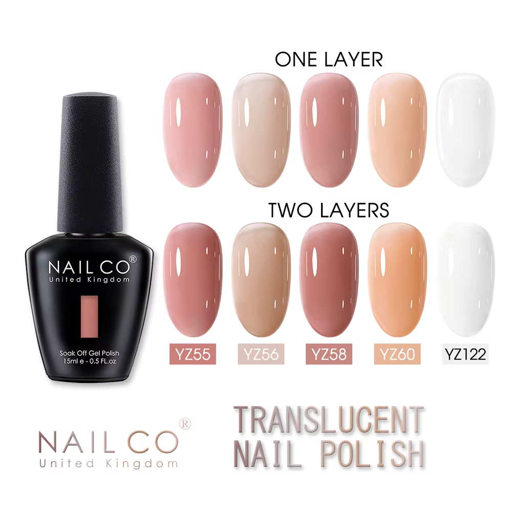 NAILCO 15ml Transparent couleur nue série gelée Gel vernis à ongles rouge
