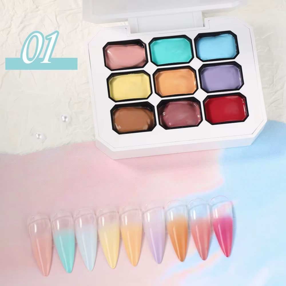 Mini 4IN1 Pat Ombre Gel vernis à ongles français manucure solide facile dégradé peinture Gel 9 couleurs