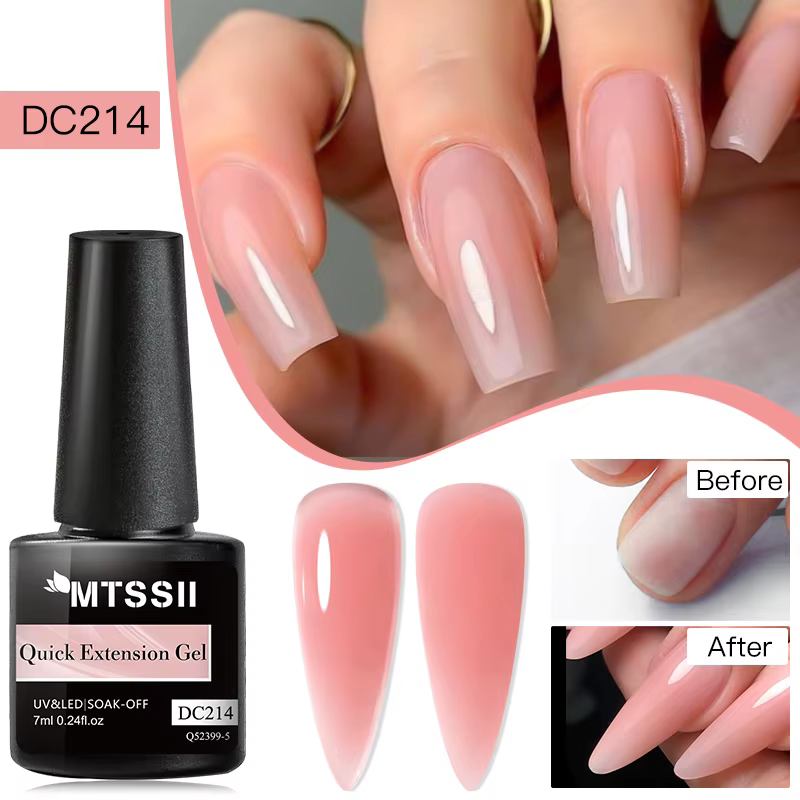 Mtssii 7ML Extension rapide Gel pour ongles Vernis Semi Permanent acrylique cristal rose clair Gel nu