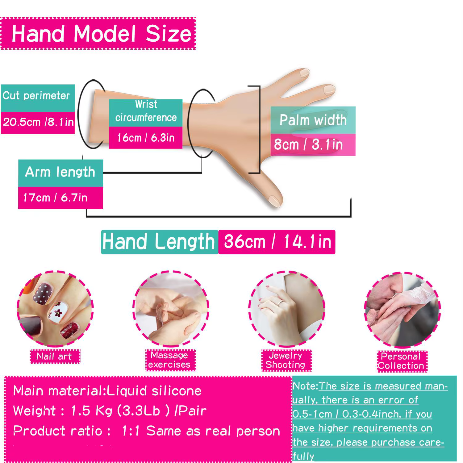 Modèle de main en Silicone