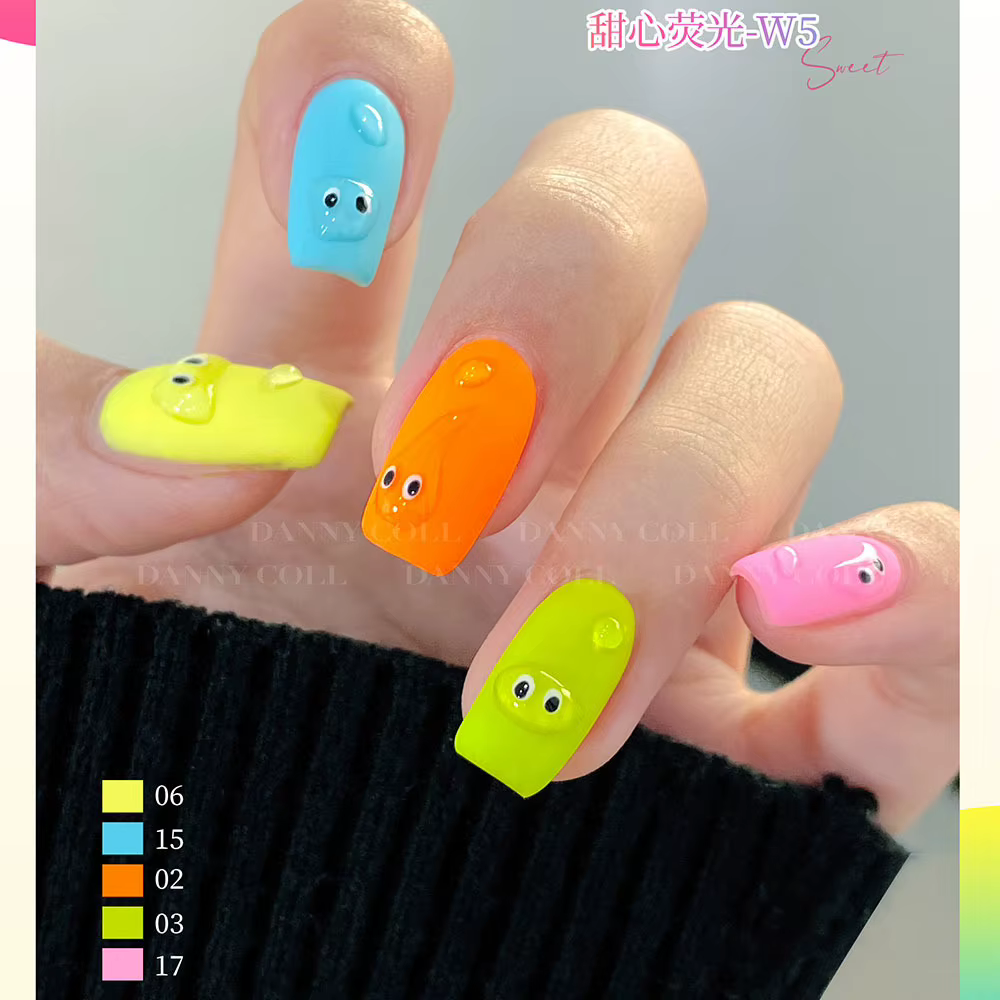 Ensemble de vernis à ongles Gel de couleur fluorescente