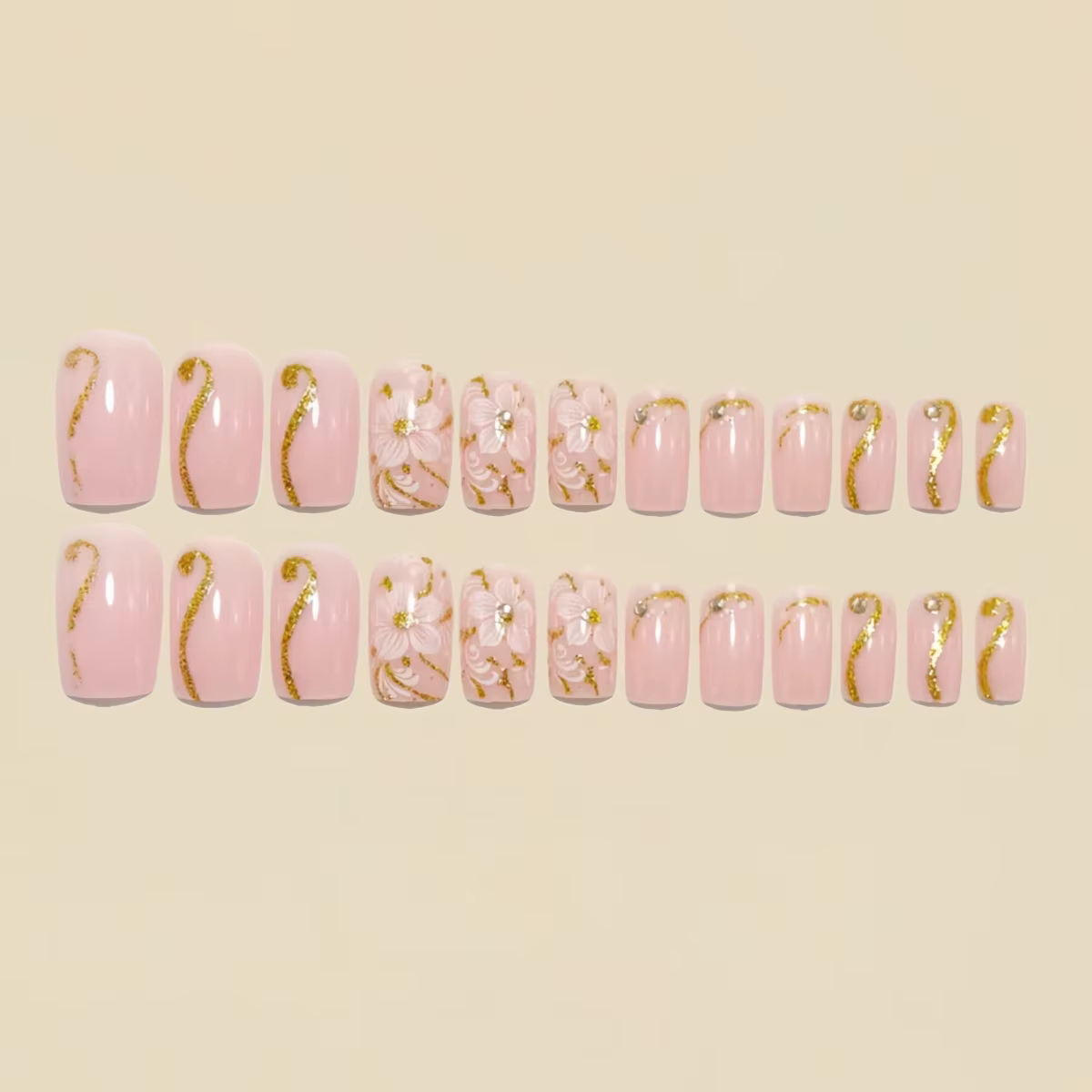 Faux ongles courts et moyens pour femmes et filles