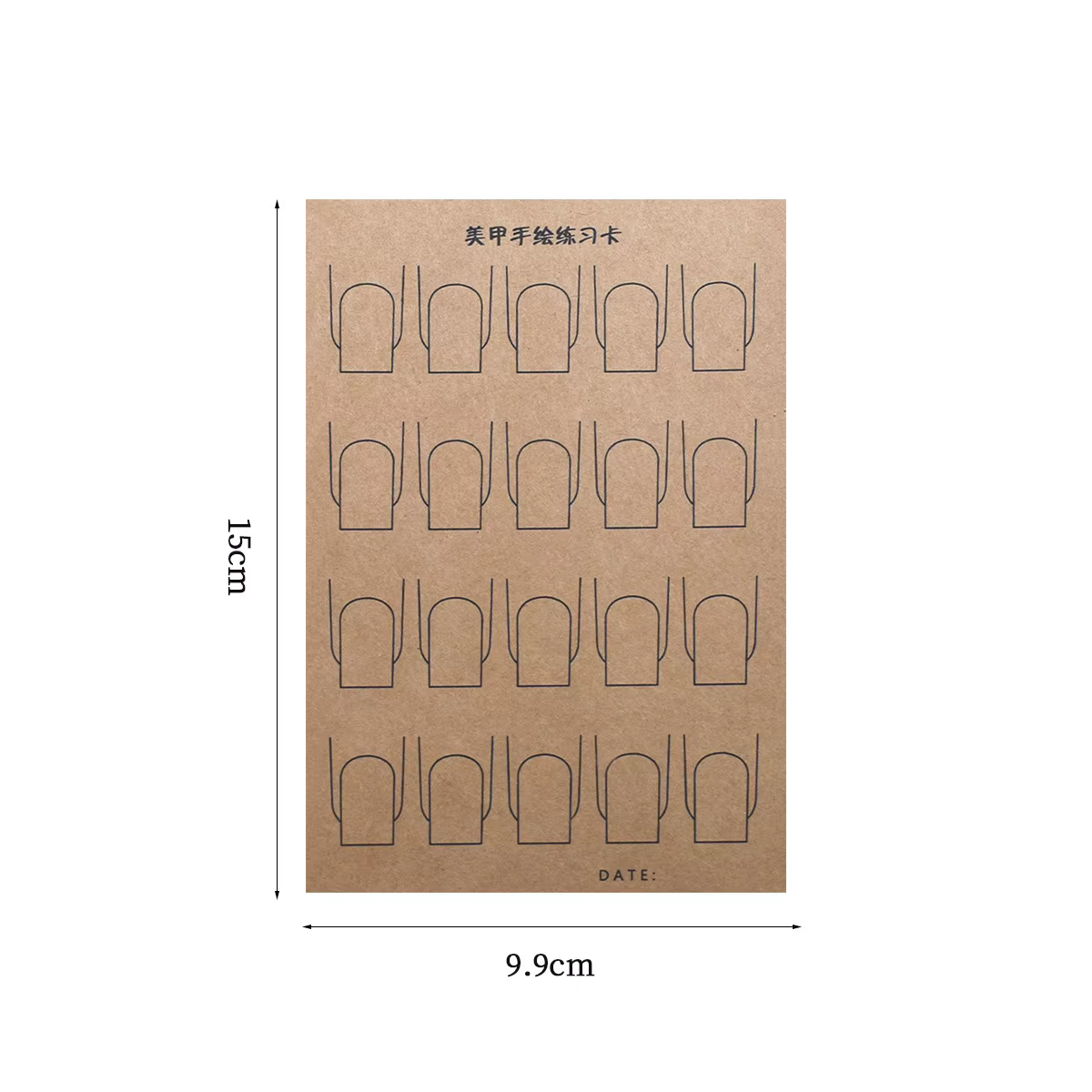100 ensembles de carton de pratique de peinture à la main pour Nail Art