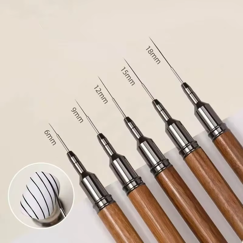 Manucure manche rond en bois Art Liner bricolage peinture pinceau dessin lignes rayure fleur