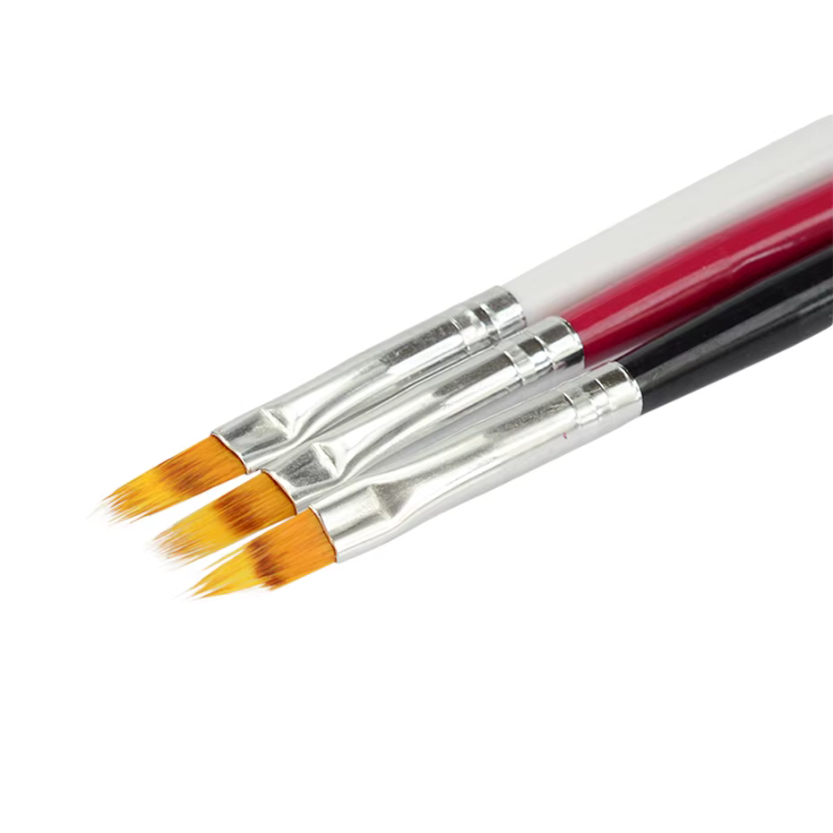 1 pièces brosse à ongles stylo UV Gel dégradé floraison Nail Art peinture manche en bois Nylon cheveux noir blanc rouge