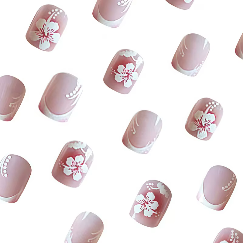 Indispensable pour les passionnés de mode : 24 pièces de faux ongles courts de style français