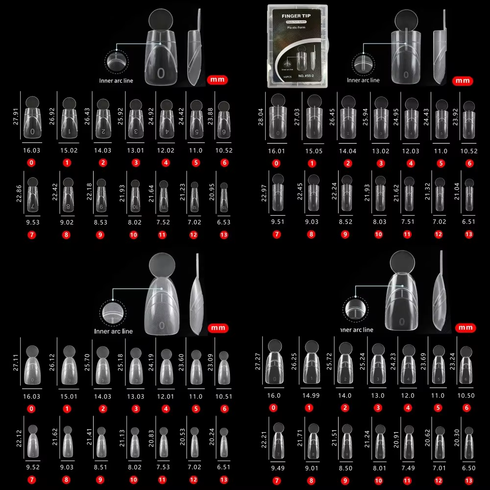 140 pièces de formes à ongles double usage