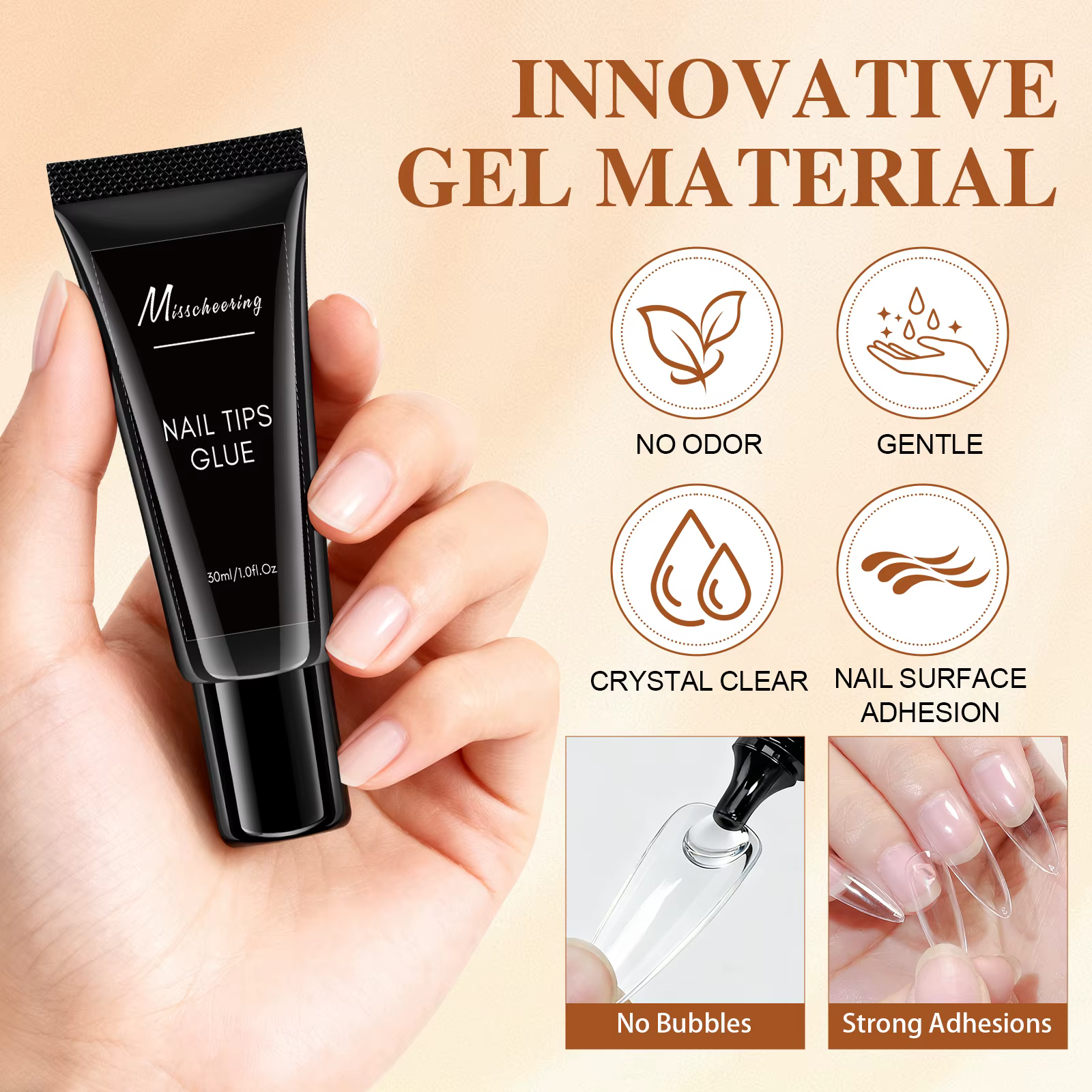 Colle à ongles en Gel solide