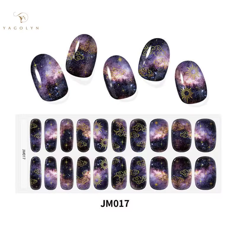 Ensemble d'autocollants pour ongles en gel semi-durci pour lampe UV