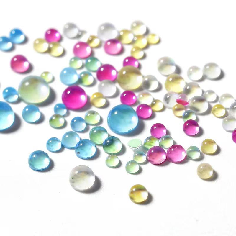 1 boîte arc-en-ciel sirène larmes Nail Art breloques Macaron bulle perles