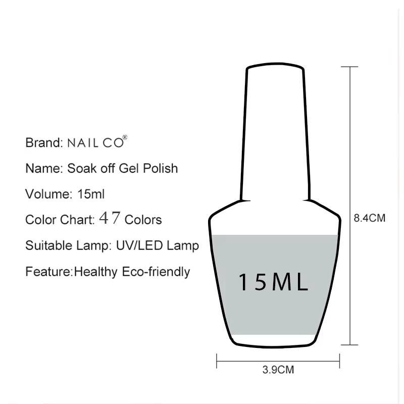NAILCO 85 couleurs Gel à ongles UV LED 15ML laque pour manucure vernis hybride semi-permanent