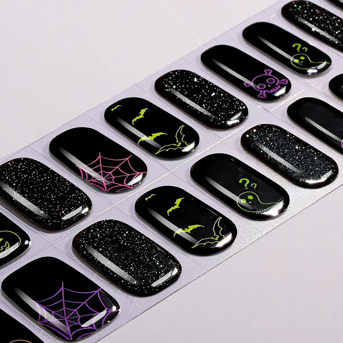 Autocollants pour ongles en Gel semi-durci pour Halloween