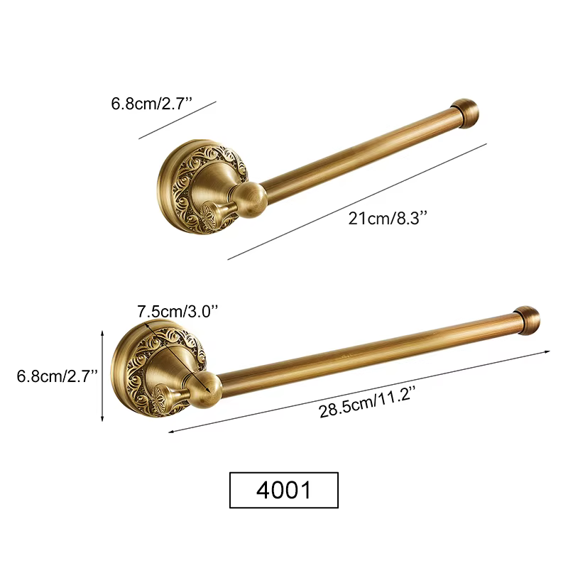 Ensemble d'accessoires de salle de bains en laiton Antique, 2 pièces, distributeur de serviettes et porte-papier hygiénique en Bronze pour salle de bains mural