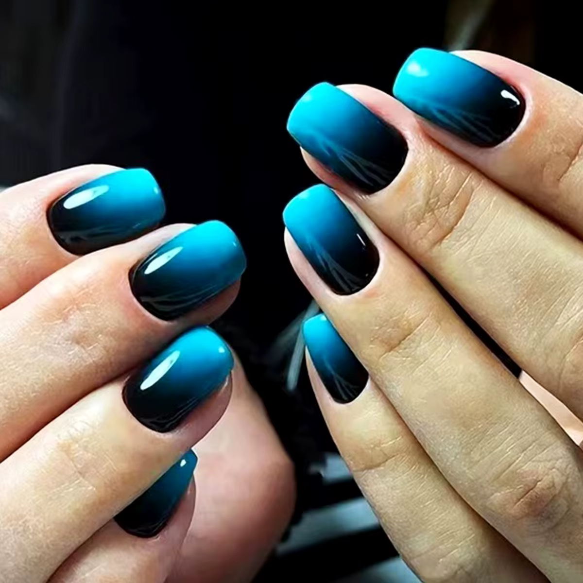 24 pièces dégradé violet Nail Art conseils Simple court tête carrée faux ongles détachable mode presse